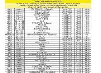 Calendrier des Aînés 2022