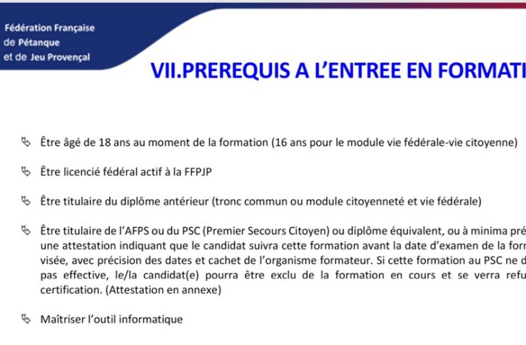 Dossier pour formation délégué, arbitre, éducateur, gestionnaire de table de marque…
