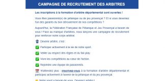 Campagne de recrutement des arbitres